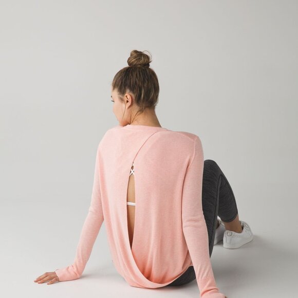 lululemon Bring it Backbend Sweater - Heathered Dune - size 8 - Picture 8 of 9